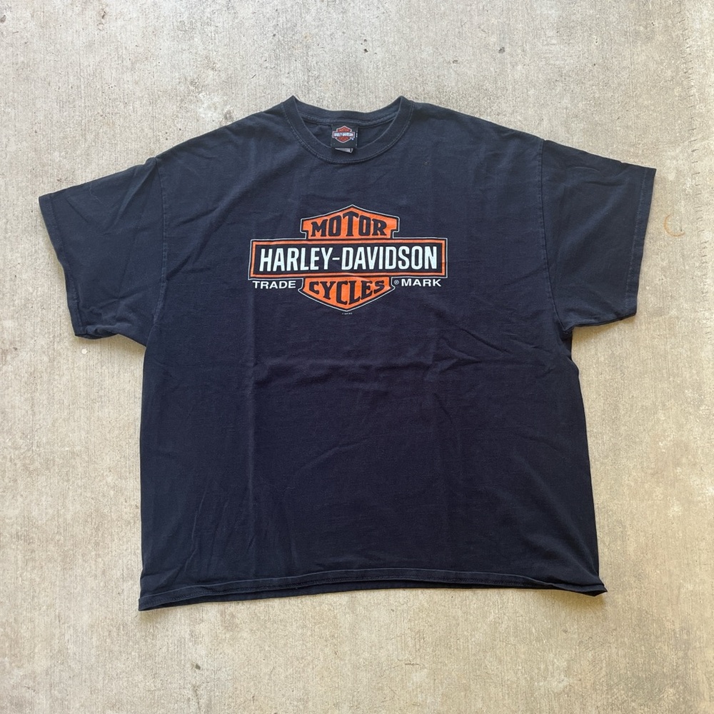 Harley-Davidson Black and Orange Logo Tee